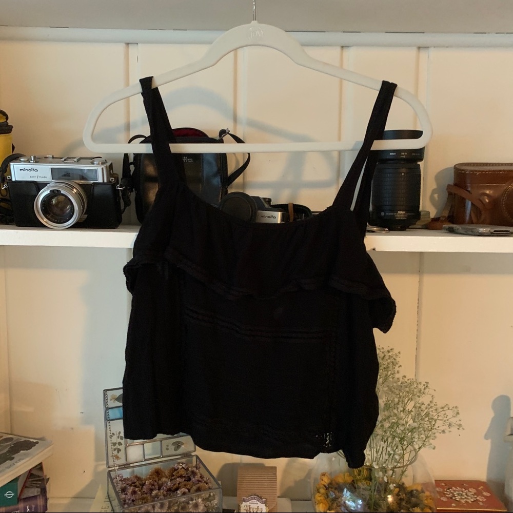 Black top with lace details
